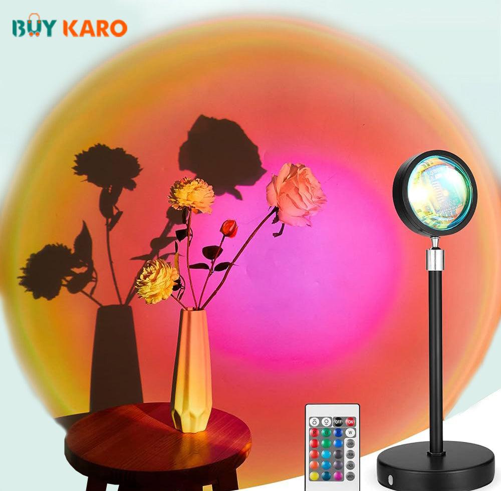 RGB Color Changing Lamp Remote Control RGB Sunset Lamp Projector 16 Colors Changing RGB - Mobile Photography Backgrounds Accessories Lighting Kit Wallpaper - Buy Karo