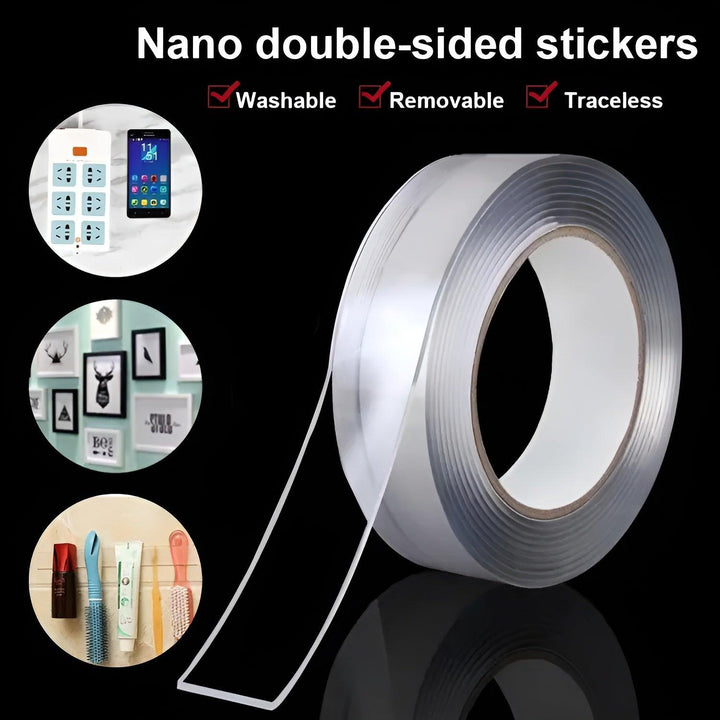 Nano Tape - Double Sided Washable Silicon Transparent Waterproof Tape - 1 & 3 Meter Double Side Tape - Buy Karo